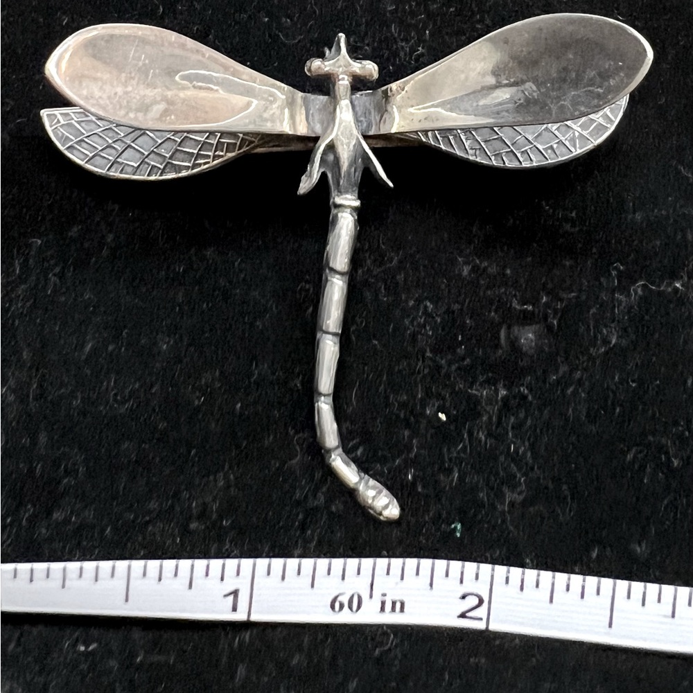 Sterling Silver Dragonfly Barrette Approx 3 In Across